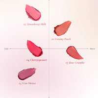 Available in 5 gorgeous shades, this lipstick delivers a soft, creamy finish that feels lightweight while providing intense, long-lasting color.