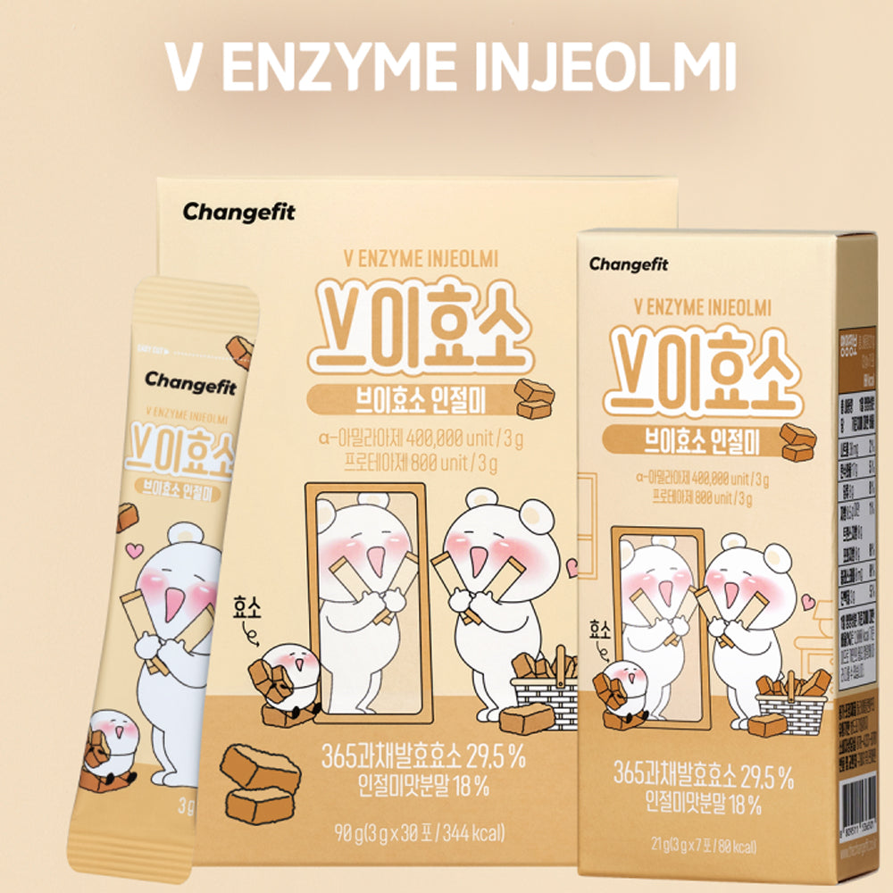 (NEWK) CHANGEFIT V Enzyme Injeolmi 90g (3g*30 Sticks) - DODOSKIN