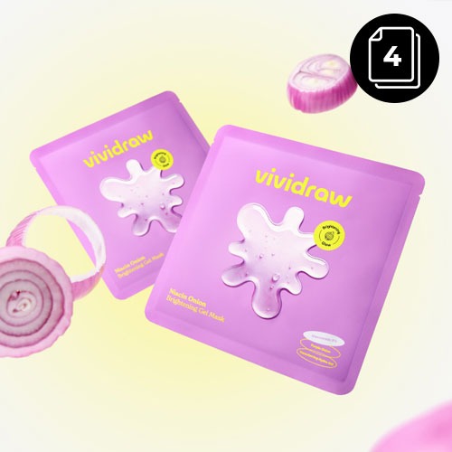 vividraw Niacin Onion Brightening Gel Mask 4ea