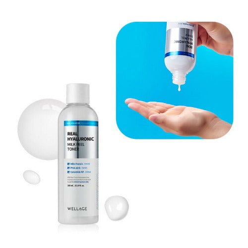 Wellage Real Hyaluronic Milk Peel Toner 300ml - DODOSKIN