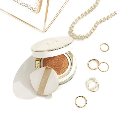 [Expiration imminen] YUNJAC Long Wear Porcelain Cushion Foundation SPF50+ PA++++ 15g (+Refill 15g)