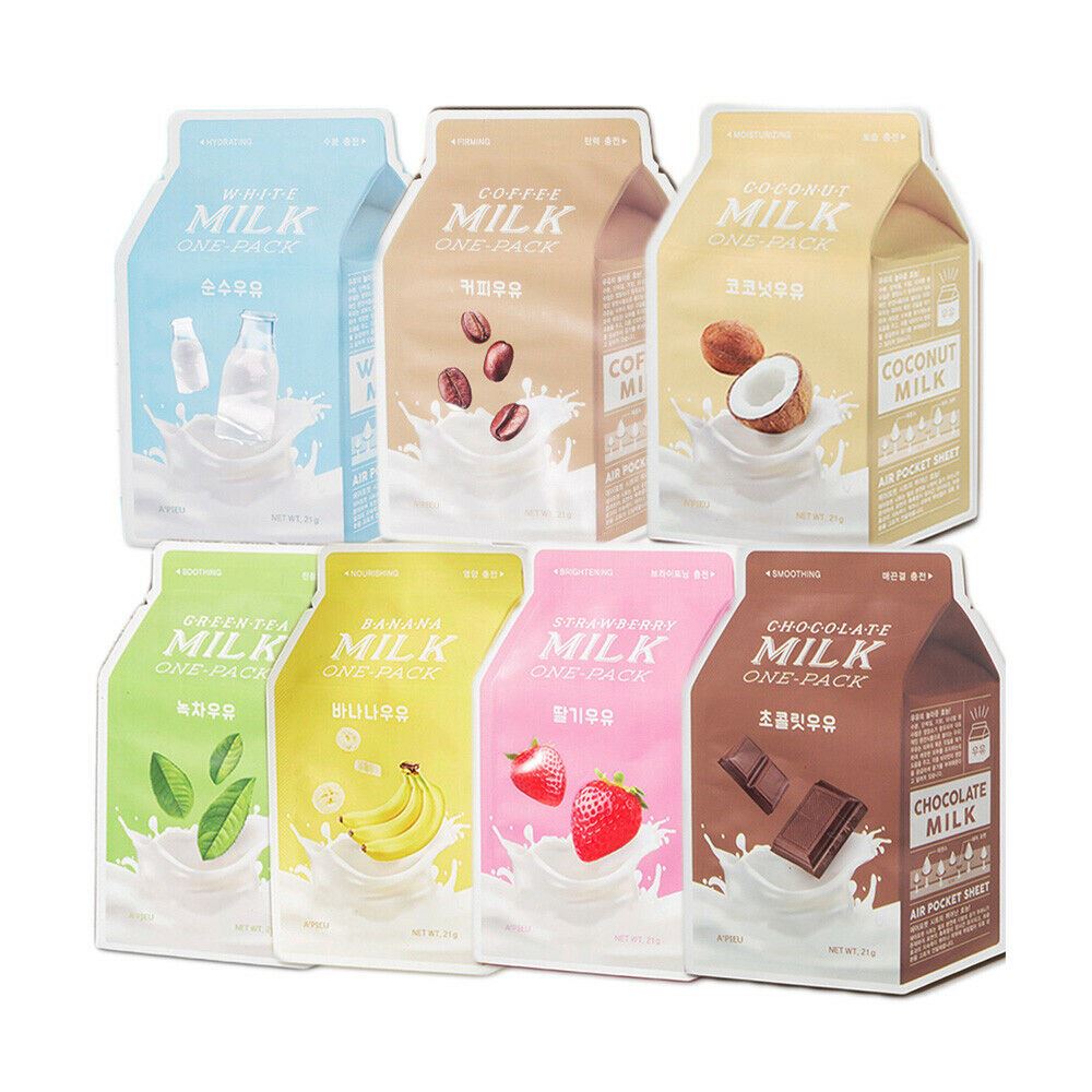 [US Exclusive] A'PIEU Milk One Pack Facial Sheet (All of 7sheets) - Dodoskin