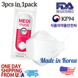 [US STOCK] Min 0.98 per 1pc Disposable Protective Face Mask KF94 Made in Korea FDA Listed
