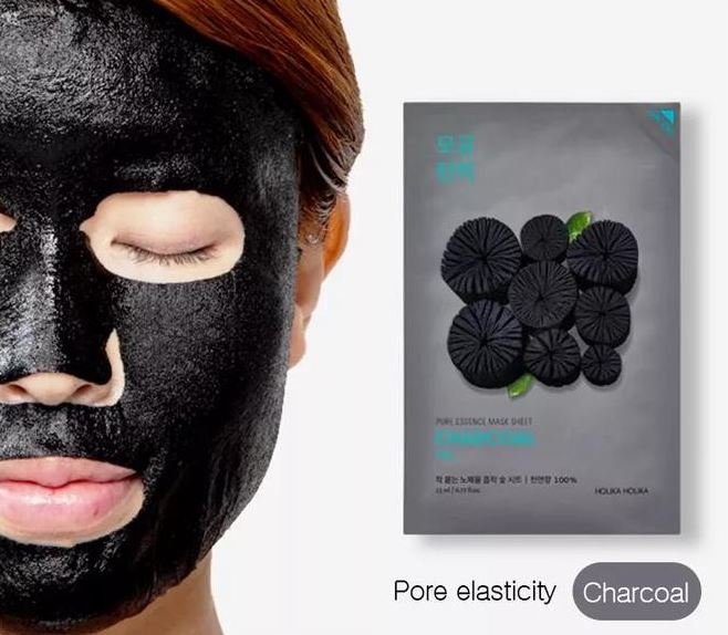 Holika Holika Pure Essence Mask #Charcoal 5ea Best Selling mask sheet - Dodoskin