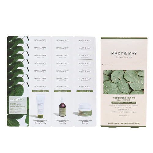 Mary&May Houttuynia TeaTree Line 3Step Sachet Starter Kit 7pcs - Dodoskin