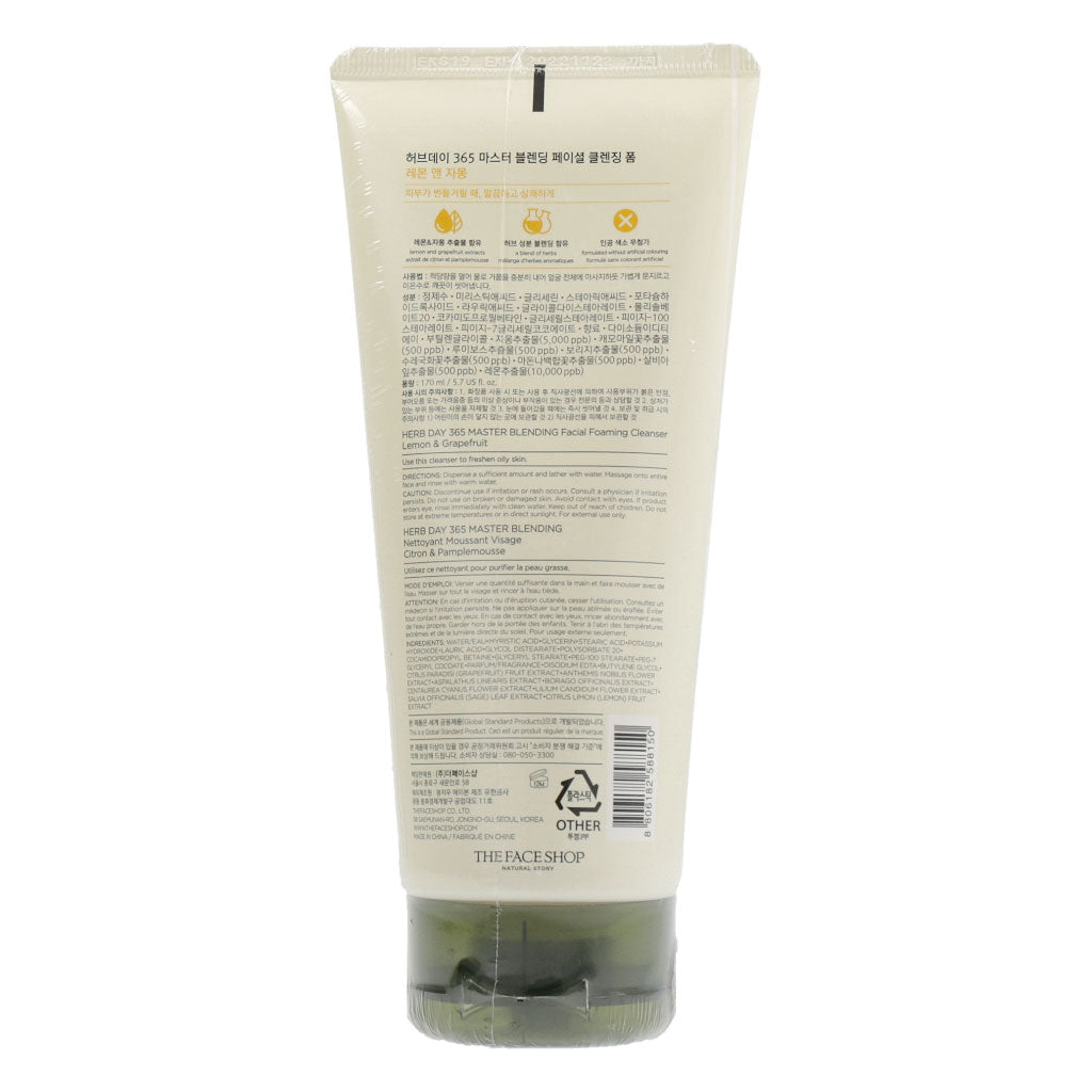[US Exclusive] THE FACE SHOP Herb Day 365 Master Blending Cleanser 170ml Lemon - Dodoskin