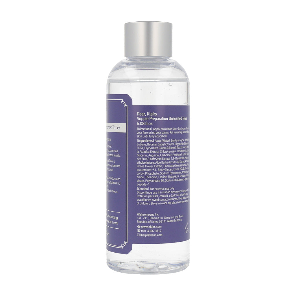 Klairs Supple Preparation Unscented Toner 180ml - Dodoskin