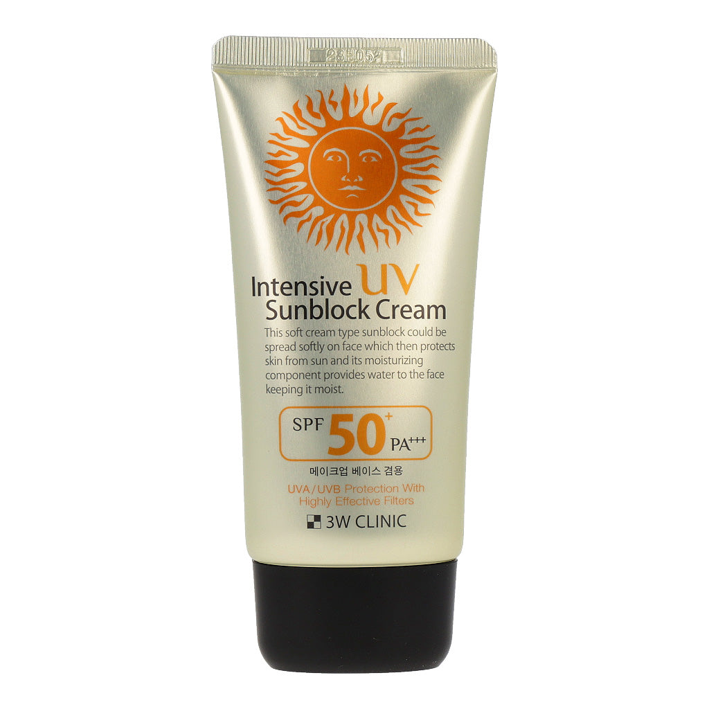 3W CLINIC Intensive UV Sun Block Cream SPF50+ PA+++ 70ml - Dodoskin