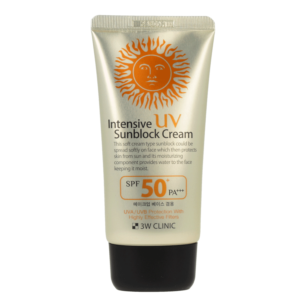 3W CLINIC Intensive UV Sun Block Cream SPF50+ PA+++ 70ml - Dodoskin