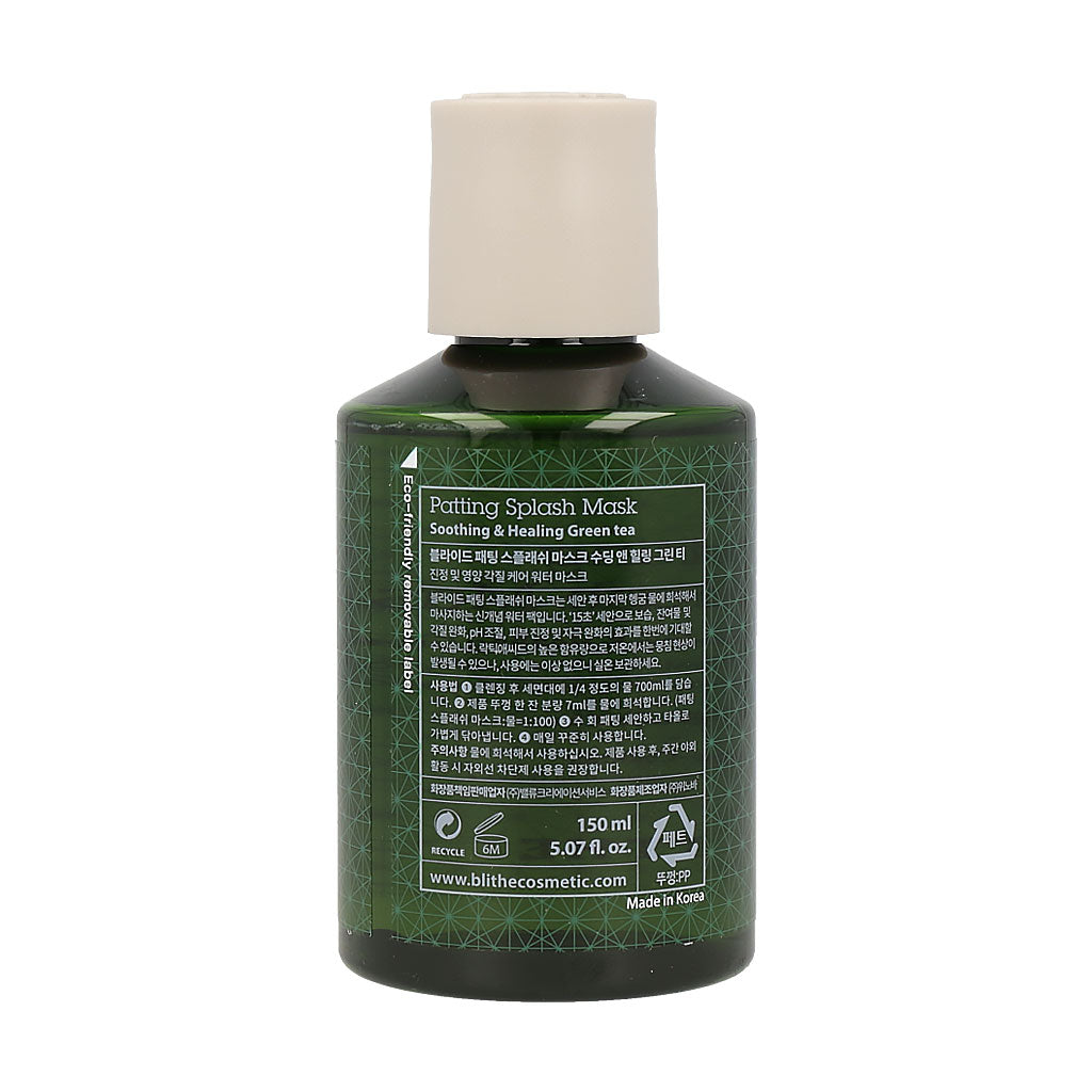 [BLITHE] Patting Splash Mask Soothing & Healing Green Tea 150ml - Dodoskin