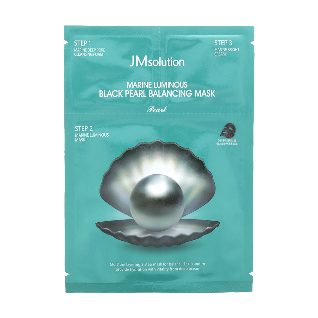 JM Solution Marine Luminous Black Pearl Balancing Mask 10ea - Dodoskin