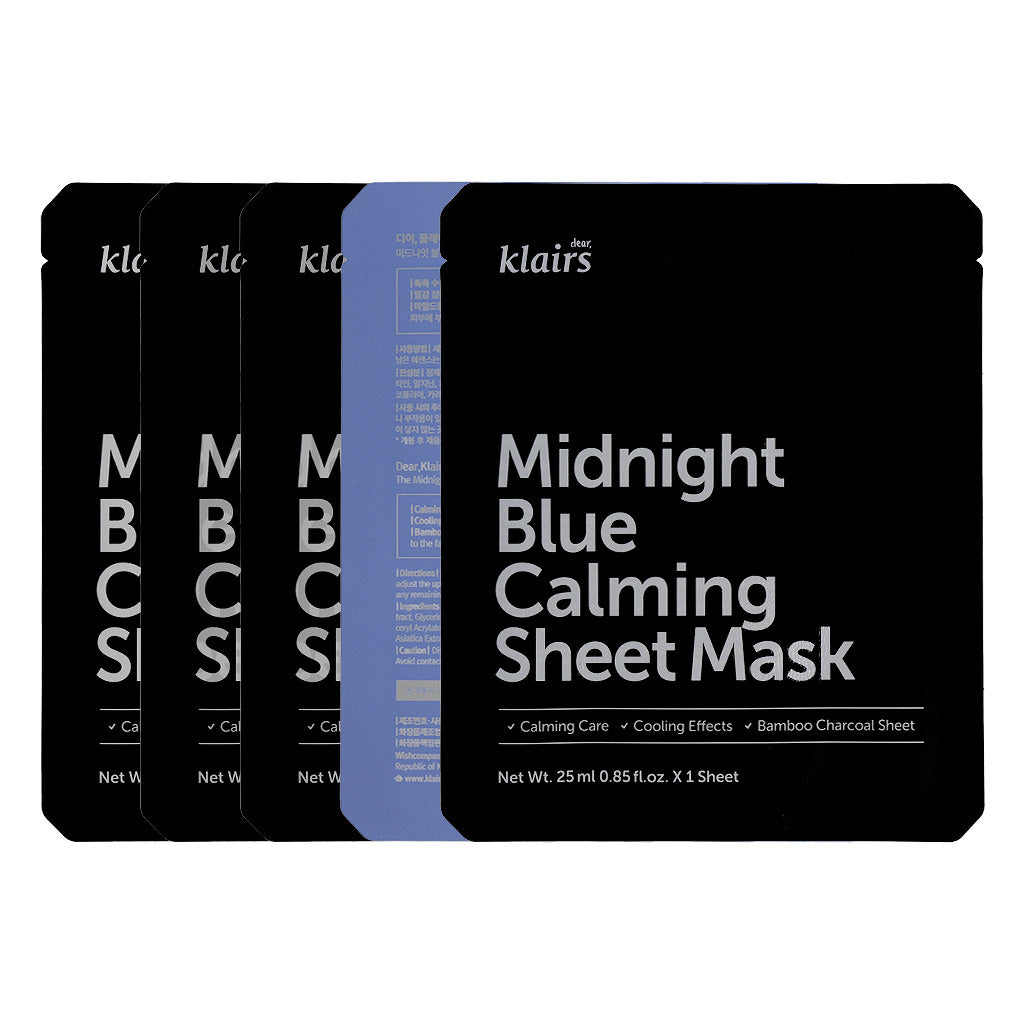 Klairs Midnight Blue Calming Sheet Mask 5ea - Dodoskin