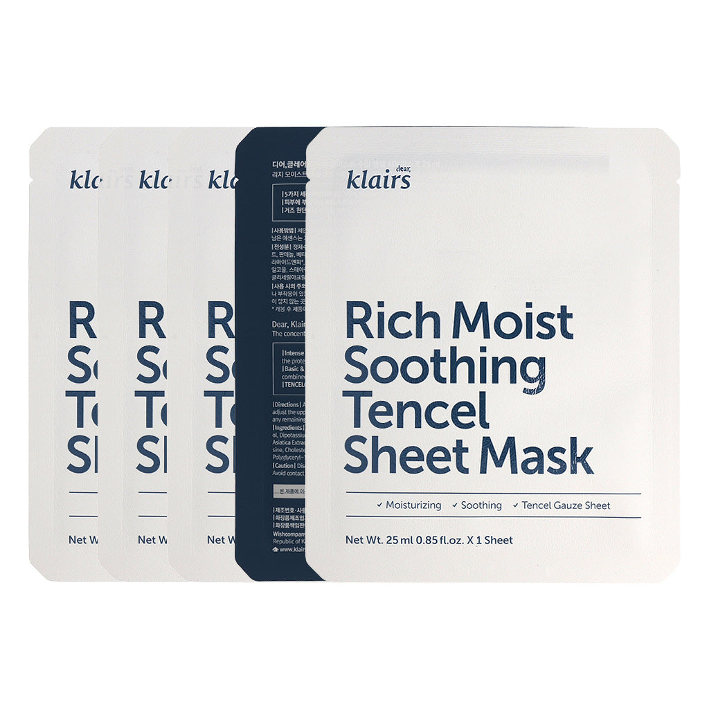 Klairs Rich Moist Soothing Tencel Sheet Mask 25ml x 5ea - Dodoskin