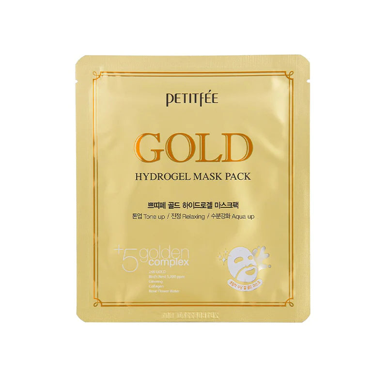 Petitfee Gold Hydrogel Mask Pack 5ea/box - Dodoskin
